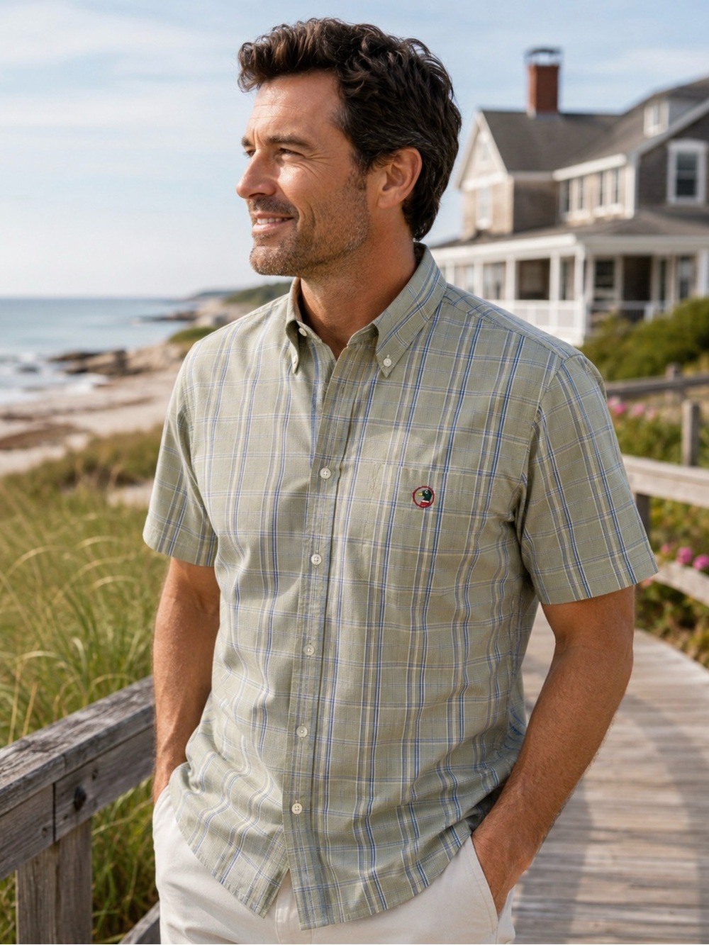 Duck Head Plaid Short Sleeve Button Down Shirt | Coastal Prep | Cotton | Men’s M